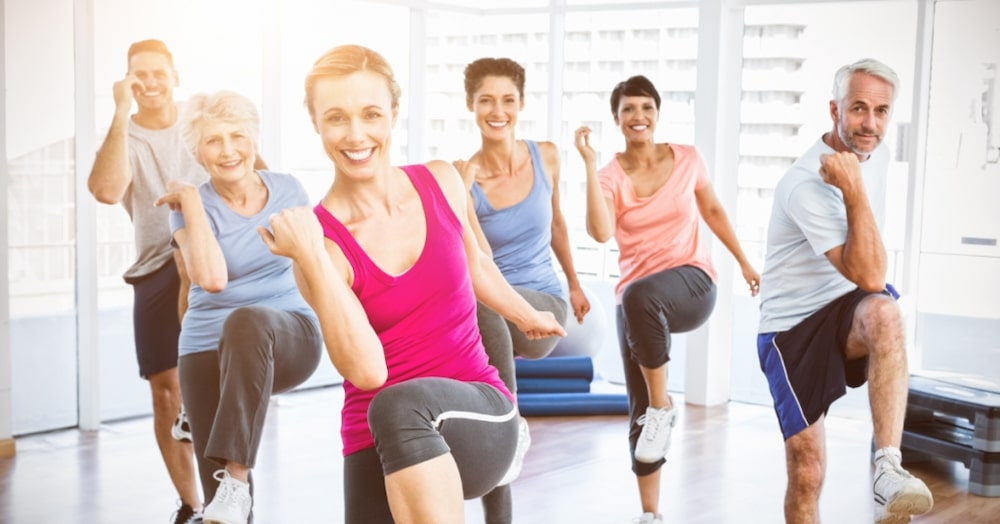 Older people doing personal training certification qualifications